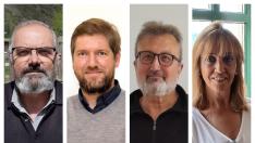 De izquierda a derecha, José Luis Rufat (Sahún), Marcel Iglesias (Bonansa), Julián Ferrando (Berbegal) y Mireia Codina (Arén)..