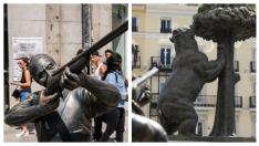 Estatua del emérito disparando al oso y el madroño de la Puerta del Sol