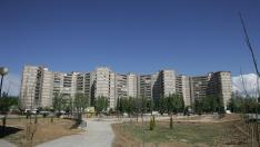 Una visión general del edificio Kasán, el primer bloque de viviendas del Actur.