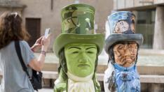 inauguración de las estatuas y letras de Goya en las Fiestas Goyescas