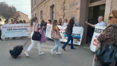 La manifestación ha tenido lugar en la estación de tren de Teruel.