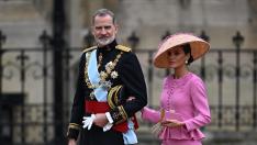 Felipe VI y la reina Letizia a su llegada a la Abadía para la ceremonia de coronación de Carlos III y su esposa Camila.