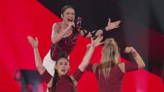 Actuación de Blanca Paloma en los ensayos de Eurovisión.