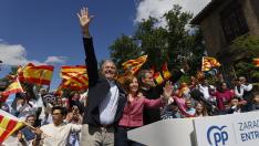 Mitin central de campaña del Partido Popular en Aragón: Alberto Núñez Feijóo, Jorge Azcón y Natalia Chueca