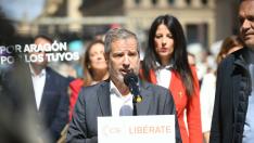 El secretario general de Ciudadanos, Adrián Vázquez, ha acudido a la capital aragonesa.