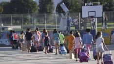 Alumnos del colegio Pirineos-Pyrenees de Huesca. Vuelta al cole. gsc