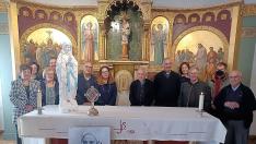 Acto de bienvenida a la reliquia de santa Bernardita en la capilla del Obispado de Huesca.