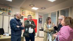 Lola Ranera, en la reunión con los taxistas en la mañana de este miércoles.