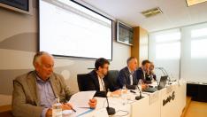 Representantes de la Cátedra del Mercado Inmobiliario de Aragón, este viernes en la presentación del nuevo informe trimestral.