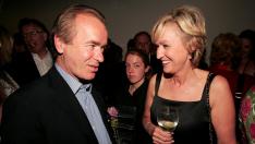 FILE PHOTO: Novelist Martin Amis talks to Tina Brown at the launch of Brown's book "The Diana Chronicles" at a party hosted by Reuters in the Serpentine Gallery in central London