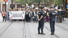 La marcha reivindicativa se ha desarrollado este lunes por el Coso de Zaragoza.