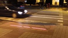 Nuevas balizas luminosas en diferentes puntos del trazado del tranvía en Zaragoza