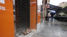 caída albardilla cascotes cemento calle Cortes de Aragón