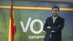 El candidato de VOX a la Presidencia de Aragón, Alejandro Nolasco. gsc