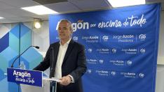El presidente del PP Aragón y candidato a la Presidencia del Gobierno de Aragón, Jorge Azcón.