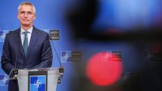 Jens Stoltenberg, secretario general de la OTAN, durante una conferencia en Bruselas.