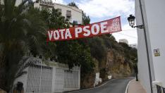 Pancarta electoral del PSOE en Mojácar
