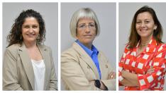 Las cabezas de lista del PP en Cuarte de Huerva, Elena Lacalle; Utebo, María Jesús Sariñena; y Caspe, Ana Jarque.