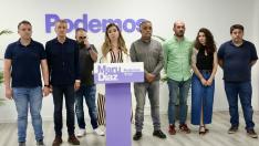 Maru Díaz y Fernando Rivarés se lamentan de los resultados electorales en la sede de Podemos