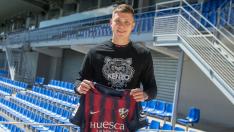 Diego Aznar, delantero del filial renovado por la SD Huesca.