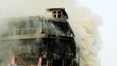 Incendio hospital edificio en una imagen de archivo recurso