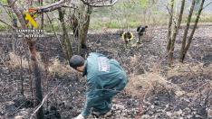 Detenido el presunto autor de seis incendios forestales en una zona protegida de Arredondo (Cantabria).