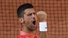 Djokovic celebra el pase a semifinales de Roland Garros