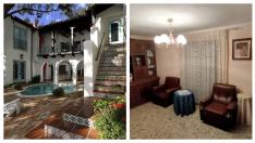 A la izquierda, la imagen que compartió la usuaria. A la derecha, una típica casa española por dentro.