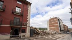 Imágenes del día después del derrumbe de un edificio en Teruel