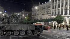 Un tanque de los Wagner en las calles de Rostov el sábado