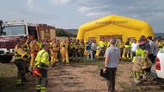 Simulacro de incendio forestal del Infoar en el aeródromo de Valdecebro