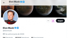 La cuenta de Twitter de Elon Musk.