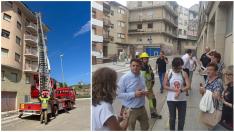 El derrumbe de un balcón prolonga el desalojo de 28 personas en Alcañiz