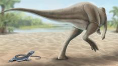 Recreación de un Calvarius rapidus, uno de los últimos dinosaurios en extinguirse.
