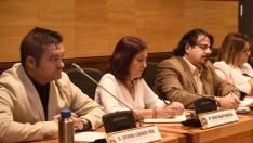 Concejales de Vox en el Ayuntamiento de Huesca: Antonio Laborda, Susana Magán y José Luis Rubió.