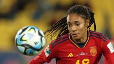 Salma Paralluelo en el Mundial de fútbol de Australia y Nueva Zelanda.