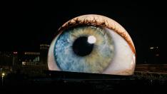 Un enorme ojo proyectado en MSG La Sphere, en Las Vegas, obra de un equipo aragonés, el pasado 4 de julio.
