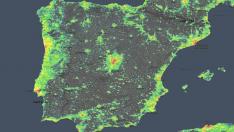 Mapa de la contaminación lumínica en España. gsc1