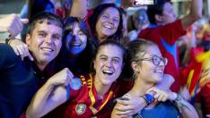 Miles de personas que siguieron la final del Mundial de fútbol femenino desde el WiZink Center de Madrid