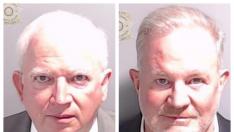 John Eastman (i) y Scott Hall (d) se entregaron en la cárcel del condado de Fulton.