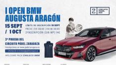 Cartel del Open BMW Augusta Aragón del circuito Pádel Zaragoza