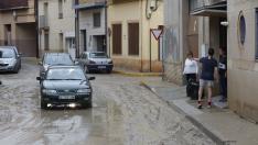 Efectos de las lluvias que ha dejado la DANA en Tauste (Zaragoza).