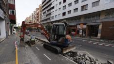 Avenida de Valencia número 44 obras carril bici obús guerra civil