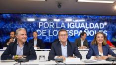 Foto de la Junta Directiva Nacional del PP en Madrid, presidida por Alberto Núñez Feijóo, con la presencia de Jorge Azcón