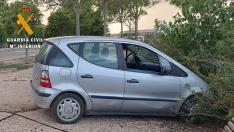 El coche había sido sustraído en Huesca y lo abandonó tras sufrir un accidente