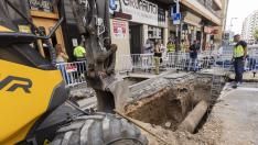 Un trabajador perdió la vida en agosto en esta zanja de la avenida Goya de Zaragoza.