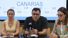 La presidenta del Cabildo de Tenerife, Rosa Dávila , el consejero de Política Territorial y Emergencias del Gobierno de Canarias, Manuel Miranda, y la consejera de Bienestar Social, Candelaria Delgado.