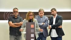 Andoni Corrales, Mayte Pérez, José Luis Soro y Álvaro Sanz, este jueves.