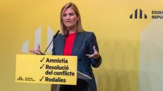 La portavoz de Esquerra, Raquel Sans, valora el pacto alcanzado con el PSOE