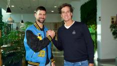 Djokovic y Feliciano López en la Copa Davis en Málaga